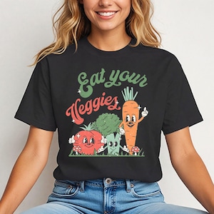 Eat Your Veggies Shirt, Healthy Food T-shirt, Retro Vegetables Tee, Vegeterians Shirts, Vegans Tomato Sweatshirts