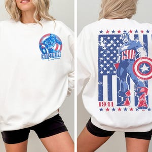 Bluza z kapturem Disney Captain America, bluza z kapturem Marvel Super Hero, bluza z kapturem dla dzieci z komiksem, bluza z kapturem Disneyland Family Vacation