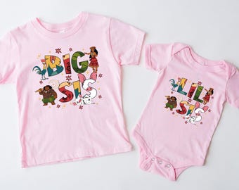 Disney Moana-shirts Big Sis & Lil Sis, bijpassende T-shirts Pua Mama en Mini, Maui Father-T-shirt, Disneyland Pregancy Reveal-sweater