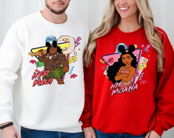 Disney Moana & Maui Valentinstag Shirt, Paar Sein und Ihr T-Shirt, Prinzessin Be Mine Shirt, Disneyland Honeymoon Vacay Shirt