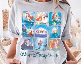 T-shirt retrò de La Sirenetta, maglietta della principessa Ariel, felpa vintage con cappuccio della principessa Ariel, felpa con cappuccio Disneyland per bambine in vacanza