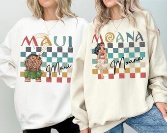 Bluzy z motywem Księżniczki Moany, bluza z kapturem Pua i Hei Hei, pasująca koszulka Moana i Maui, koszulka z motywem rodzinnych wakacji w Disneylandzie