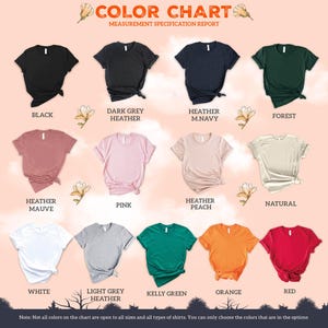 the color chart for a women's t - shirt