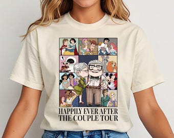 Disney Happily Ever After-shirt, Disney Pixar Carl & Ellie-trouwshirt, Up Movie Couple-shirt, bijpassende sweater Disneyland Honeymoon