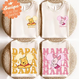 Disney Winnie The Pooh Family Shirt, Mama And Dada Matching T-Shirt, Piglet & Eeyore Shirt, Disneyland Group Vacation Sweatshirt