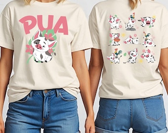 Koszulka Disney Pua, spersonalizowana koszulka Pua i Hei Hei, koszulka z postaciami księżniczki Moany, koszulka Moana Pua, bluza z nadrukiem Disneyland Family Vacation
