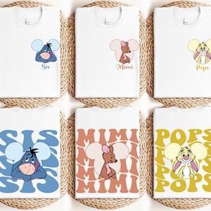 Disney Winnie The Pooh Family Shirt, Mama And Dada Matching T-Shirt, Piglet & Eeyore Shirt, Disneyland Group Vacation Sweatshirt