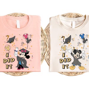 Minnie & Mickey I Did It Grad Shirt, Disney School Graduate Shirt, Disneyland Graduation Trip Sweatshirt, Disney Last Day Of School Shirt