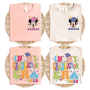 Mickey and Friends Grad 2025 Shirt, Disney Custom In My Graduation Era Shirt, High School Senior Shirt, WDW Magic Castle Senior Trip Shirt