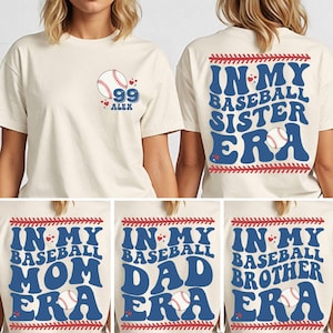 In My Baseball Sister Era Shirt, Custom Baseball Sister Shirt, Baseball Numbers and Name Sister Shirt, Baseball Team Family Sweatshirt