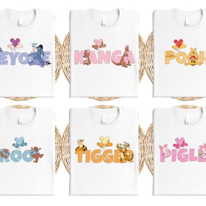 Disney Winnie The Pooh Shirts, Piglet & Eeyore Groovy T-Shirts, Kanga And Roo Tees, Disneyland Family Vacation Sweatshirts