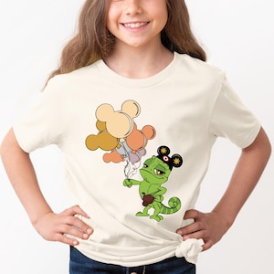 Tangled Pascal with Mickey Balloons Shirt, Disney Rapunzel Family Tee, Disney Pascal Toddler Sweatshirt, Disneyland Family Vacation Shirt