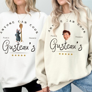 Disney Ratatouille Sweatshirt, Chef Rat Remy Hoodie, Anyone Can Cook Gusteau&#39;s Sweater, Disneyland Matching Family Vacation Sweatshirts