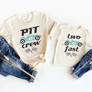 Two Fast Race Car Birthday Shirt, Custom Pit Crew Birthday Boy Shirt, Pit Crew Birthday Party Shirt, Racer Birthday Family Matching Shirts