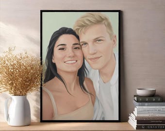 Retrato Personalizado de Pareja – Ilustración Digital (Descarga Digital)