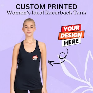 Custom Printed Racerback Tank Top: Personalized Photo or Text