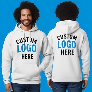 Custom Logo Sweatshirt, Your Business Logo or Brand Logo, Front and Back Logo Hoodie, Your Design Here, Team Logo Shirt, Company Logo Gifts