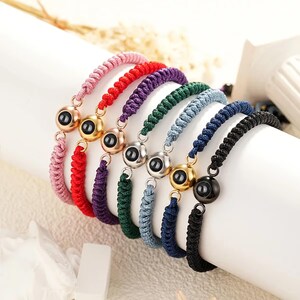 Custom Photo Projection Bracelet for Family, Memorial Picture Bracelet, Projection Charm Bracelets Gift for Grandfather