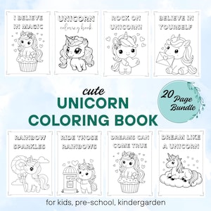 Unicorn Coloring Pages for Kids – Printable Unicorn Coloring Sheets – Fun Girls Coloring Pages – Instant Download Kids Activity
