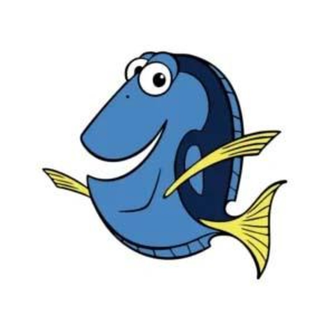 Blue Fish SVG, Cute Ocean Fish Cut File, Cartoon Sea Animal Design ...