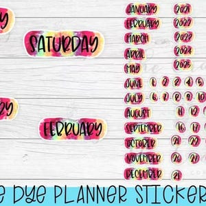 Tie Dye Sticker Bundle, druckbare bunte Aufkleber, Cricut PNG Design, digitaler Download