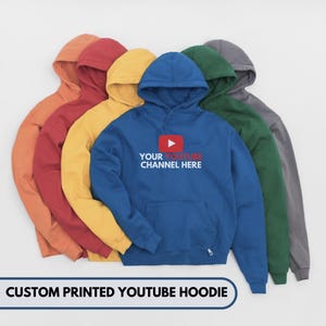 Custom Youtube Hoodie, Personalized Youtube Channel, Custom Funny Youtube Hoodies, Promote Your Youtbe Channel, Gift for Youtuber & Streamer