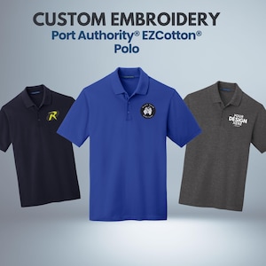 Embroidered Polo Shirt Custom Men&#39;s Polo T-Shirt Personalized Embroidery Monogrammed Logo Polos Custom Design Polo Tee Gift for Boyfriend