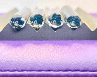 Bastón murrine de vidrio de borosilicato de Sonic the Hedgehog de 33 pulgadas