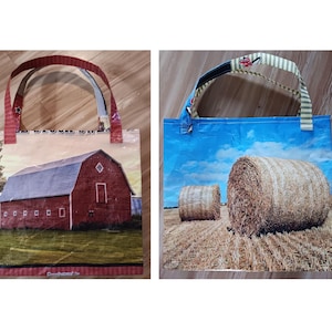 Around The Farm Many To Choose From - Feed Bag Recycled Upcycle Tote