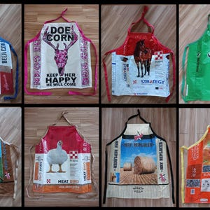 Apron Many To Choose From - Feed Bag Recycled Upcycle Waterproof