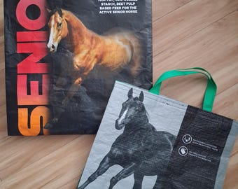 Horses Part 2 - Feed Bag Recycled Up Cycle Tote