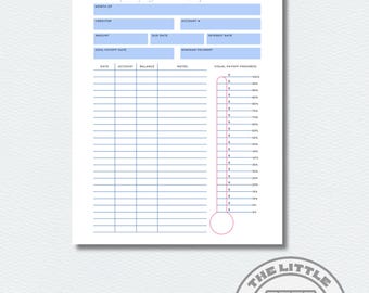 Debt Snowball Tracker Printable - Financial Payoff Planner, Debt Management Template, Digital Download PDF