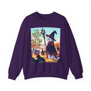 Funny Cat Wizard Sweatshirt, Cat Lover Gift, Magical Cat Jumper, Cool Animal Graphic Tee, Hilarious Kitty Pullover, Humorous Feline Top