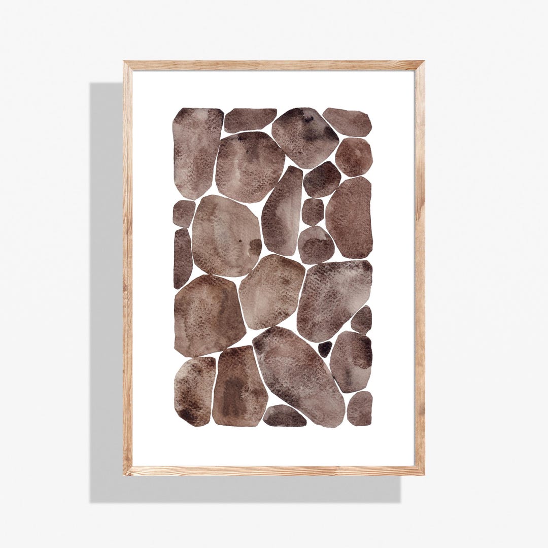 Burnt Sienna Stacked Stones Watercolor Painting (digital Download) - Etsy