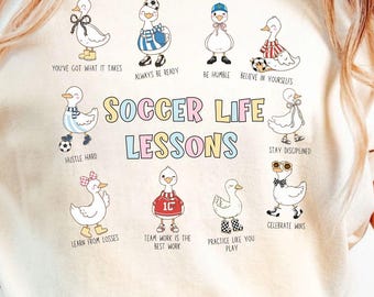 Soccer Life Lessons Comfort Colors®, Soccer Mom Shirt, Sport Soccer Tee, Custom Futbol Gifts, Gameday Soccer, Gift for player