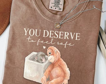 Monkey Punch Comfort Colors® Shirt, Monkey Punch Graphic Tee, Baby Monkey Plush Top, Mothers Day Tee, Animal Lover Mother Gift Cute Cozy Mom