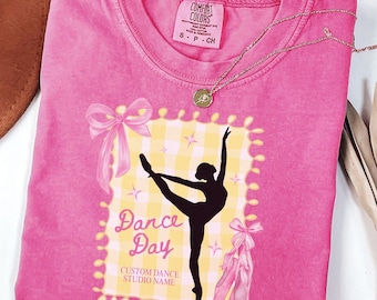Personalized Dance Day Comfort Colors, Custom Studio Dance Shirt, Dance Mom Tee, Dancer mama T-shirt, Dance Competition Gift