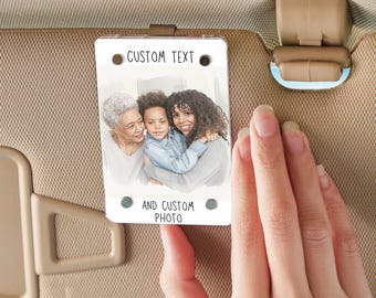Personalized Car Visor Clip With Photo Custom Couples Gift Drive Safe Anniversary Gift For Him Car Decor Keepsake Romantic Family Photo Gift