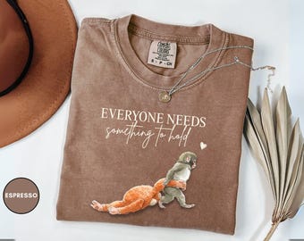 Monkey Punch Comfort Colors® Shirt, Monkey Punch Graphic Tee, Baby Monkey Plush Top, Mothers Day Tee, Animal Lover Mother Gift Cute Cozy Mom