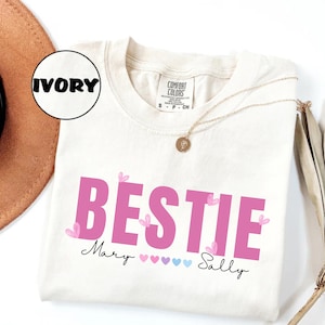 Personalized Besties Shirt, Best Friends Name Tees BFF Shirts Girls Trip Tshirts, Gift For Bestie, custom besties shirt, custom best friends