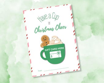 Christmas gift card holder, Holiday gift card holder, Printable gift card holder, teacher gift