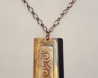 Handrafted Copper Enamel Pendant Necklace