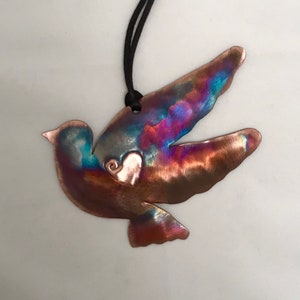 Handcrafted Copper Dove  Ornament