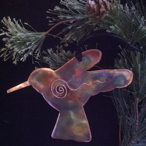 Handcrafted Copper Hummingbird Ornament