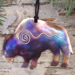Handcrafted Copper Buffalo Ornament
