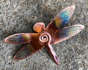 Handcrafted Copper Dragonfly Pin