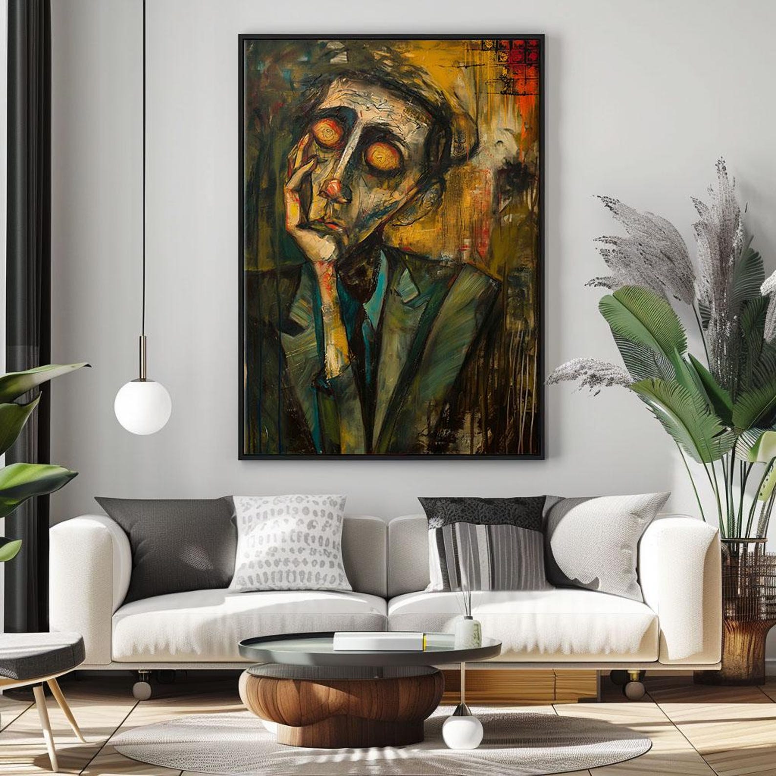 Expressionist Portrait Canvas Art - Abstract Emotional Modern Wall ... - Expressionist Art For Penthouse Decor