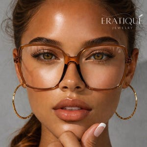 Oversized Vintage Inspired Amber Blue Light Glasses|Removable Lens|Lightweight Thin Transparent Fashion Frames