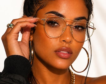 Vintage Inspired Double Frame Clear Lens Glasses| Oversized Fashion Frames