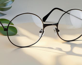Jet Black Round Metal Blue Light Glasses| Screen Protection Frames